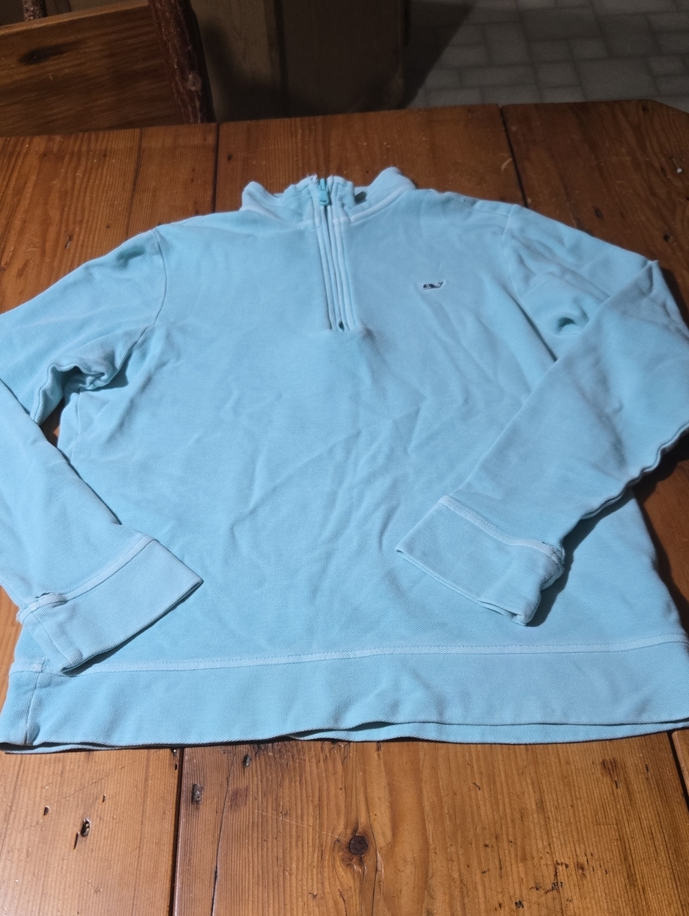 Vineyard Vines Light Blue Quarter-Zip Pullover Sweater Sz L 14